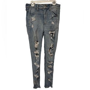 american eagle super stretch ripped jeans